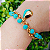 Pulseira correntaria dupla com cristais e pingente gota azul Tiffany Folheado em ouro - Imagem 1