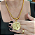 Pingente placa Big dourada + LETRA PERSONALIZADA folheado em ouro - Imagem 2