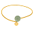 Colar Aro maleável com bolas e resina verde água Folheado em ouro ( abertura frontal) - Imagem 1