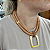 MIX TRIO DE CORDAS ( verde, marrom e bege) com detalhe quadrado folheado em ouro - Imagem 4