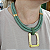 MIX TRIO DE CORDAS ( verde, marrom e bege) com detalhe quadrado folheado em ouro - Imagem 3