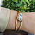 Bracelete Articulado Gota e Cristal folheado em ouro( tamanho único 16 a 18 cm) - Imagem 1