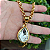 Colar correntaria com com pingente gota cristal folheado em ouro 40 cm - Imagem 1