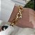 Pulseira correntaria com detalhes de flores Folheado em ouro ( P, M e G) - Imagem 1