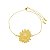 Pulseira correntaria veneziana com pingente girassol folheado em ouro - Imagem 2