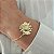 Pulseira correntaria veneziana com pingente girassol folheado em ouro - Imagem 1