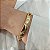 Pulseira placa lisa curvada  e corrente grumed folheado em ouro - Imagem 2
