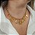 Colar correntaria com pingentes de Flores e folhas folheado em  ouro ( 40 cm + extensor) - Imagem 2