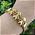 Pulseira Filhos Courino BEGE com 3 FILHOS ( 3 meninas) acabamento folheado em ouro - Imagem 1