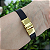 Pulseira Filhos Couro Preto com 3 FILHOS ( 2 meninos e 1 menina) acabamento folheado em ouro - Imagem 3