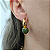 KIT VERDE ESCURO LEÃO - Colar correntaria 40 cm com resinas verdes com pingente leão + Brincos argola resina verde folheado em ouro - Imagem 2