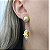 Brincos de pino perolado com detalhe de estrela e pérolas folheado em ouro - Imagem 1