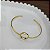 Bracelete Ajustável com detalhe circulo vazado folheado em ouro ( serve até pulso 18 cm) - Imagem 2