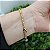 Pulseira Correntaria veneziana pp dourada com bolinha resina marrom escuro - folheado em ouro ( P, M ou G) - Imagem 2