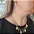KIT NOSSA SENHORA DAS GRAÇAS - Colar correntaria com pingentes de nossa senhor das graças e cruzes 45 cm + Brincos argola com gem folheado em ouro - Imagem 2
