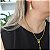 KIT NOSSA SENHORA APARECIDA - Colar correntaria com pingente de nossa senhora Aparecida strass 45 cm + Brincos argola nossa senhora folheado em ouro - Imagem 2