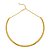 Colar aro fixo achatado liso folheado em ouro 38 cm - Imagem 2
