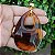 Pingente de Gota em Resina Marrom Escuro – Folheado a Ouro - Imagem 1