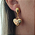 Brincos de pino com pingente de Coração com detalhes strass folheado em ouro Bem Querer - Imagem 1