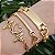 Mix Pulseiras Correntaria Dourado Pulsação com fecho e extensor - Imagem 1