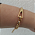 Pulseira placa lisa fina Curvada  correntaria folheado em ouro - Imagem 2