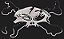 sticker skull hustle core ( branco 7x7 cm / preto 8x5 cm ) - Imagem 2