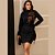 VESTIDO FEMININO ROSA FINA 34326 PRETO - Imagem 1