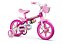 Bicicleta Infantil Aro 12 - Nathor Flowers - Aço - Rosa - Imagem 1