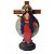 CRUCIFIXO DE MESA 3D MADEIRA 15CM SANTAS CHAGAS - Imagem 1