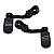 Par de Apoio Pedal de Câmbio Modelo Stripe com Suporte Angulado Longo - Preto Cromado - Twin13 - Imagem 1