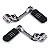 Par de Pedaleira Modelo Stripe com Suporte Angulado Longo - Cromado - Twin13 - Imagem 1