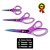 TESOURAS TITANIUM CABO SOFT WEST - KIT COM 3 UNIDADES ROXA - Imagem 1