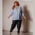 CAMISA LISTRADA TONS AZUL PLUS SIZE - Imagem 1