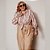 CAMISA LISTRADA TONS BEGE PLUS SIZE - Imagem 1