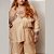 CAMISA MANGA LONGA BRILHO BEGE PLUS SIZE - Imagem 1