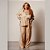 CALÇA CARGO BRILHO BEGE PLUS SIZE - Imagem 1