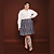 SAIA CURTA JACQUARD AZUL MARINHO PLUS SIZE - Imagem 1
