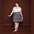 SAIA CURTA JACQUARD AZUL MARINHO PLUS SIZE - Imagem 2