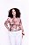 BLUSA SEGUNDA PELE TULE MARROM ESTAMPA ORGÂNICA PLUS SIZE - Imagem 2