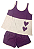 Pijama feminino curto batinha de malha de algodão penteada - Imagem 6