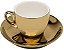 Xícaras p/café c/pires de  porcelana luminus dourada 90ml ( Conjunto C/ ) - Imagem 1