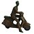 Escultura Motoqueiro Retrô em resina 26x25Cm - Imagem 1