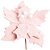Galho Flor Decorativa Rosa Plush Média C/ Cabo 20cm Natal Cromus - Imagem 1