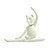 Escultura Decorativa Gato Yoga Cerâmica Branca 13,5x16x4cm Mabruk - Imagem 1