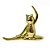 Escultura Decorativa Gato Yoga Cromado 13,5x16x4cm Mabruk - Imagem 1