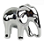 Escultura Decorativa Elefante Cerâmico Cromado 14x7,7x15,5cm Flayway - Imagem 1