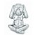 Escultura Decorativa Macaco Cerâmico Prata (Não Ouço) 10x10cm - Imagem 1