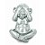 Escultura Decorativa Macaco Cerâmico Prata (Não Vejo) 10x10cm - Imagem 1