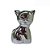Escultura Decorativa Gato Cerâmico Prata 8x4x5cm - Imagem 1