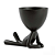 Vaso Cachepot Bob Preto Em Poliresina 12416 Mart - Imagem 1